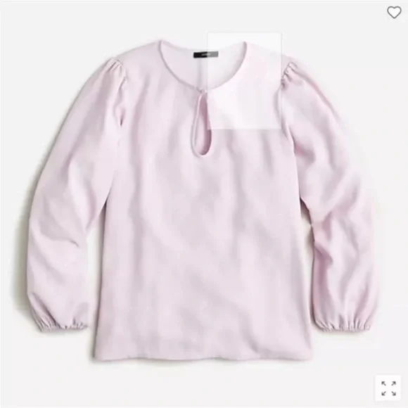 NWT J. CREW Puff-Sleeve Satin-Back Crepe Top in Lavender sz XSP