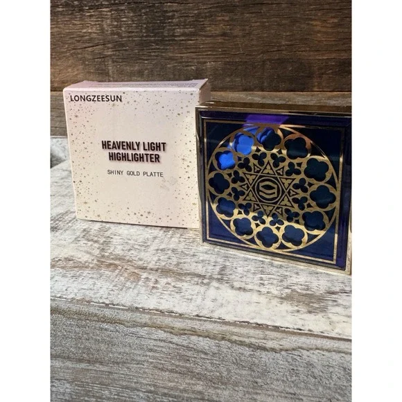 Longzeesun Heavenly Light Highlighter Palette | Shiny Gold Glow Gift | MSRP =$28