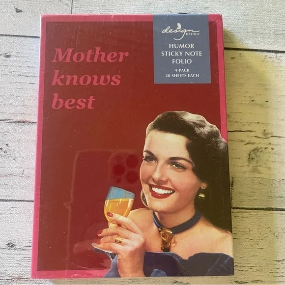 Design Mother Knows Best Humor Sticky Notes 160 NEW