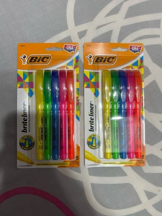 2 Packs of BIC Brite Liner Colorful Highlighters