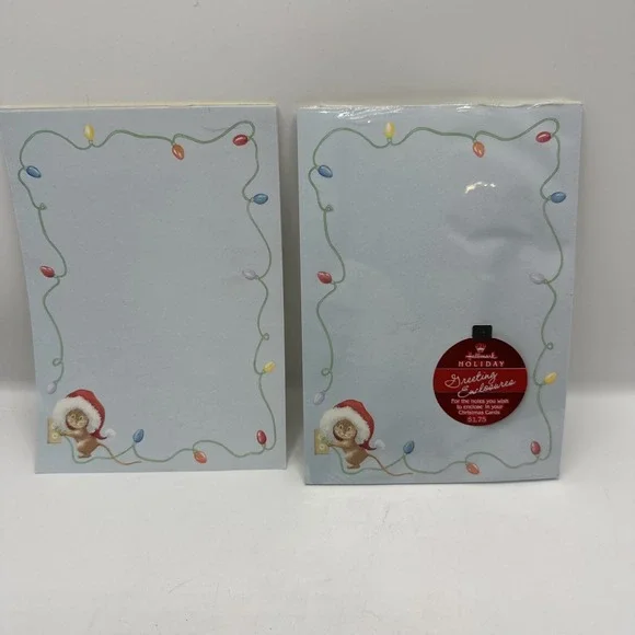 Hallmark holiday greeting enclosures stationary pad mouse with Christmas‎ lights