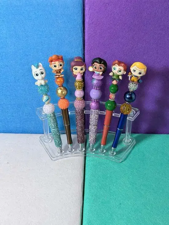 Set of 6 Disney Doorable Notre Dame Beaded Pens -Custom By The Enchanted Hoosier