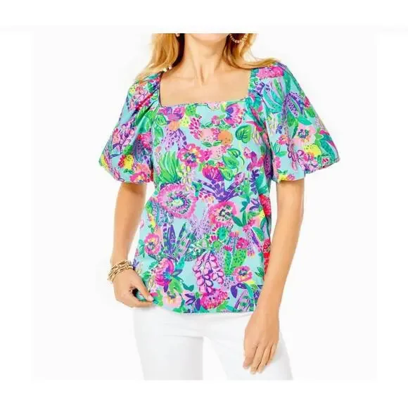 Lilly Pulitzer Lettie Puff Sleeve Top NWT