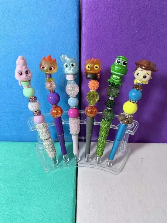 Disney Doorables Handmade Character Beaded Pens Set by The Enchanted Hoosier