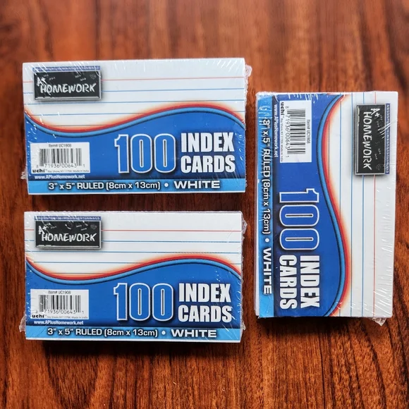 NEW 3x Index card school supplies bundle 3