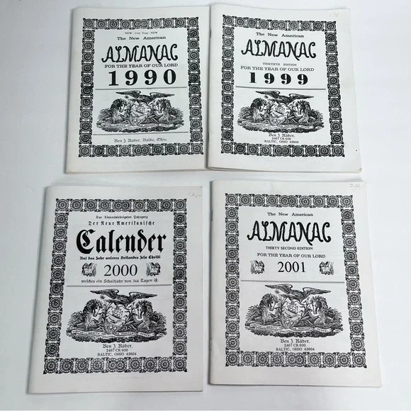1990 1999 2000 2001 NEW AMERICAN ALMANAC‎ Ben Raber  Baltic Ohio Amish English