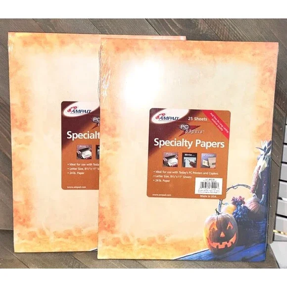 2 Ampad Halloween Fall Specialty Paper Packs  8 1/2