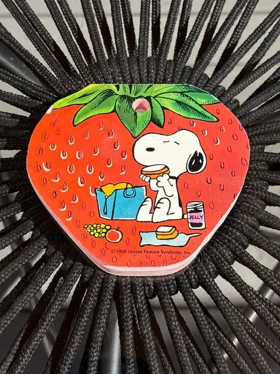 Vtg 1958 Snoopy Strawberry notepad PBJ Peanuts butterfly originals UFS