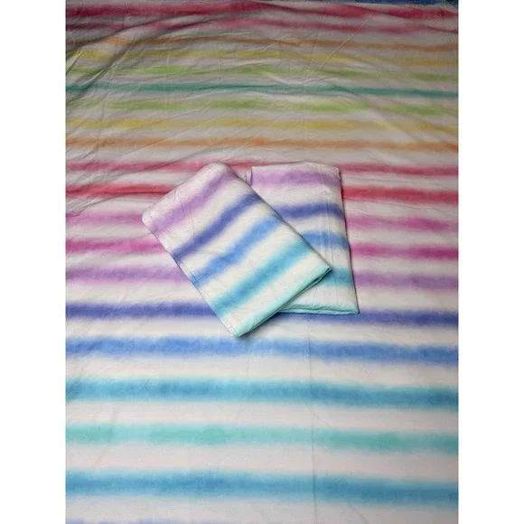Pottery Barn Teen Watercolor‎ Duvet Cover Set Full Queen Rainbow Ombre Shams