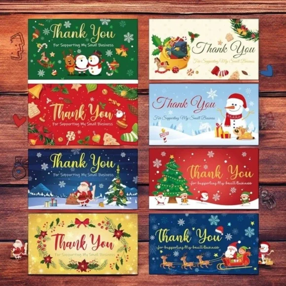 (24) Christmas Thank You For Supporting My Small Business Cards