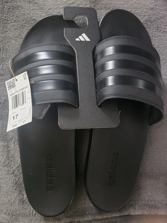adidas Adilette Comfort Slides in Black