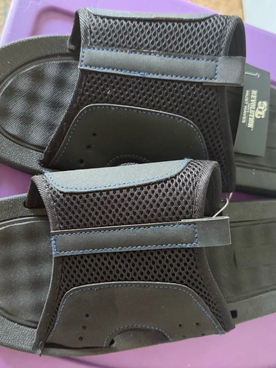 Revolution Black Mesh Adjustable Slide Sandals Size L 12-13 Men’s New