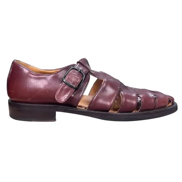 Vintage Mezlan Diablo Brown Leather Fisherman’s Sandals Size 9.5