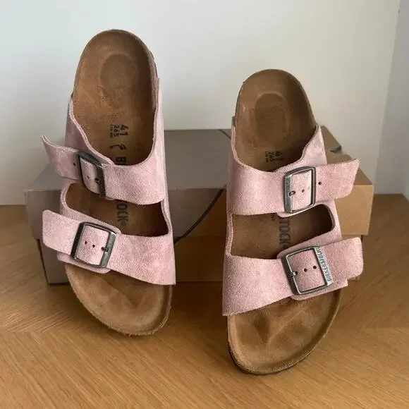 Birkenstock Arizona Light Pink Suede Unisex Sandals - SZ Men 8- Women 10