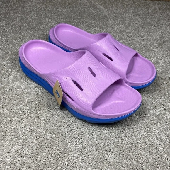 NWT HOKA Ora Recovery 3 Slide Pink Purple/Blue 1135061/CCSK Men's Size 13‎