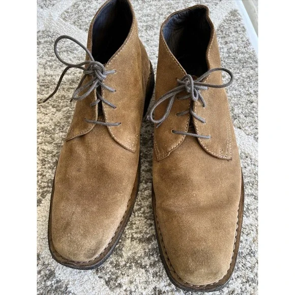 Johnston Murphy Men's Brown Sheepskin Suede Leather Shoes 25-0640 13M E11