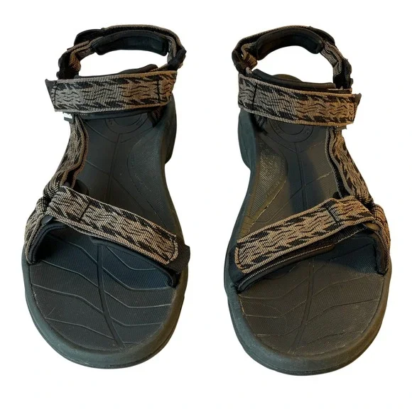 Teva Terra Fi 4 Mens 13 Black Brown Hiking Sport Sandals Shoc Pad 1001473
