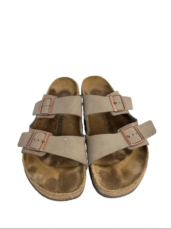 Birkenstock Arizona Men's Leather Sandals Size 46 Light Brown