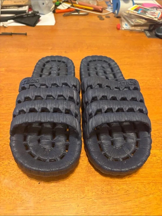 Tecs Men's Slides Sandal Blue Perforated Slip-On US size 9 - EUR 42