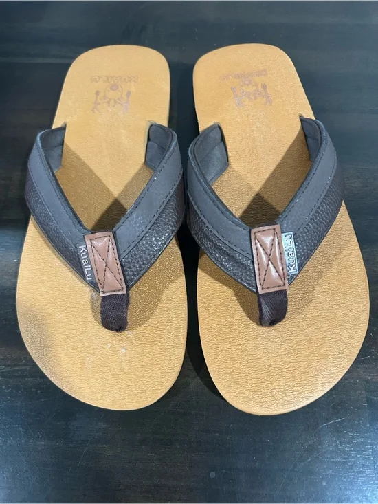 Brown and Tan Men’s Flip-Flops - Casual Beach Sandals