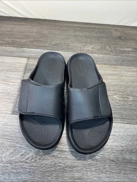 OOFOS Men's Black Slide Sandals with Cushioned Footbed Sz 9 (h79)