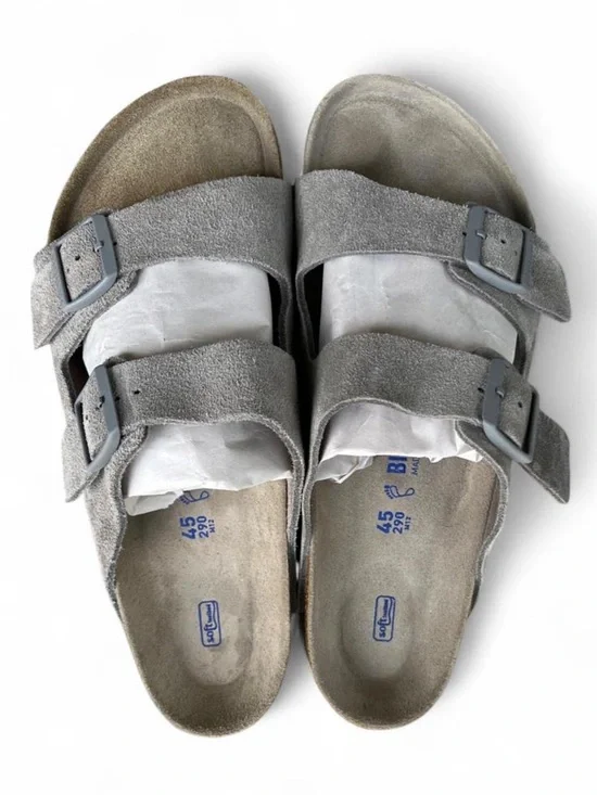 Birkenstock Arizona Soft Footbed Gray Suede Sandals EU 45 US Men's 12