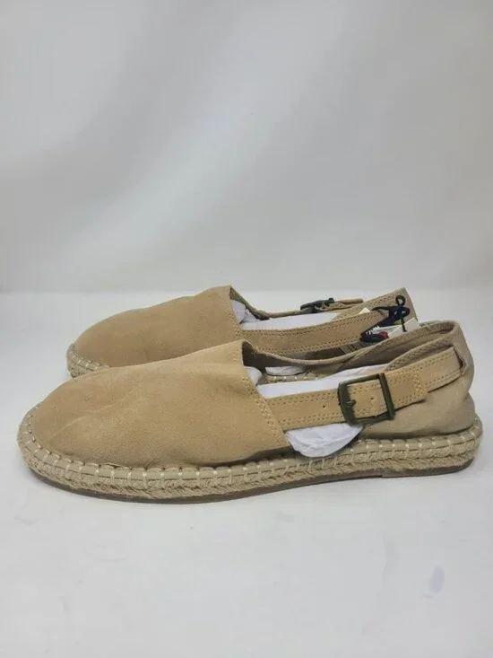 Zara Mens Suede Espadrille Sandals in Beige Size 8 2719/920