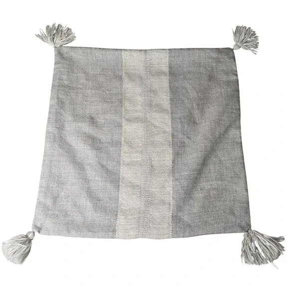 Restoration‎ Hardware RH 100% Alpaca Pillow Cover Grey Tassels Peru 24x24