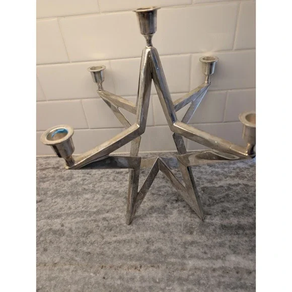 VTG‎ Restoration Hardware Star Silver Plated Candelabra, Made In India