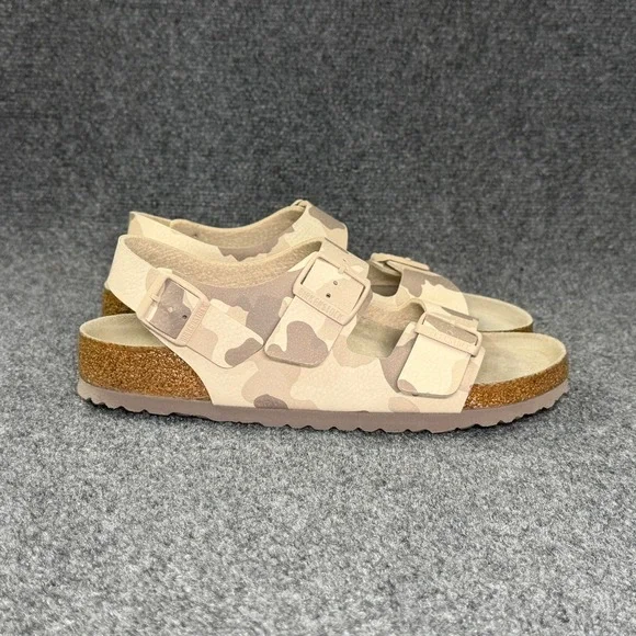 Birkenstock Milano Sandals Mens 9 Desert Soil Grey Taupe Camouflage Soft Footbed