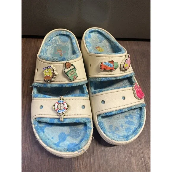 Crocs x SpongeBob Classic Cozzzy Terry Sandal ‘Goo Lagoon' Sz M 12