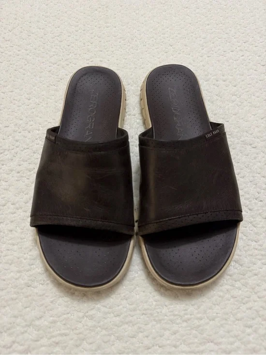 Cole Haan Brown Leather Slip On Sandals Men’s Size 11