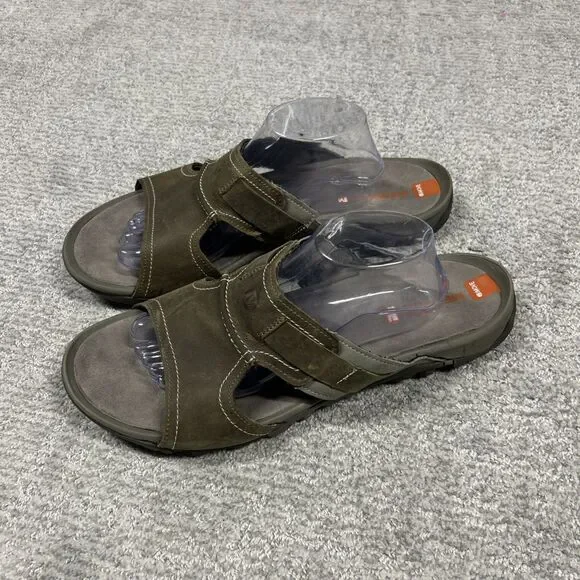 Merrell Slides Sandals Mens 13 Brown Green Comfort Telluride Move