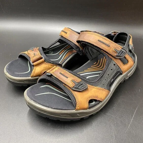 Ecco Yucatán Receptor Brown Adjustable Sandals Men's Size 45/U.S. 11