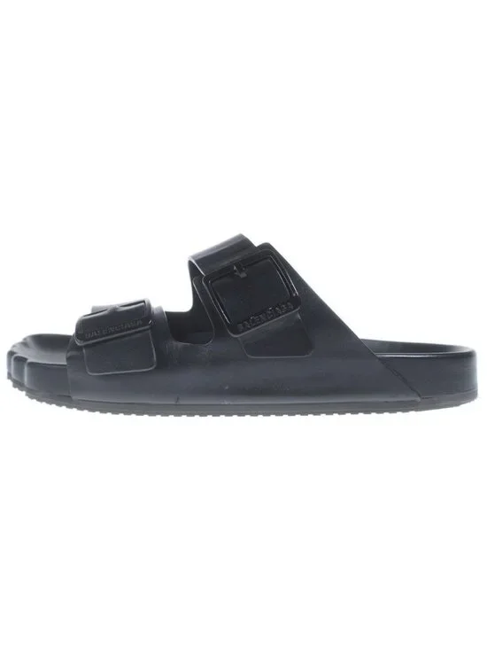 Balenciaga Sunday Leather Sandals Black