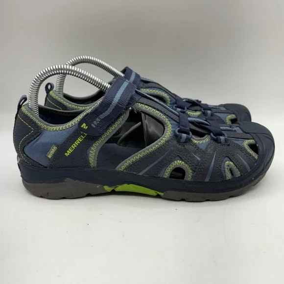 Merrell Hydro Mens 7 Navy Blue Leather Water Sandals‎ Hiking Shoes