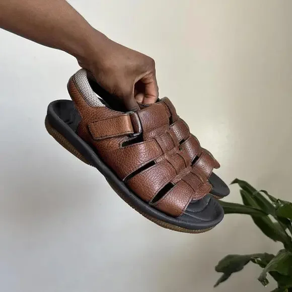 Vintage unisex 90s Sperry Top-Sider Leather Fisherman Sandals M’s 9‎ W’s 10.5