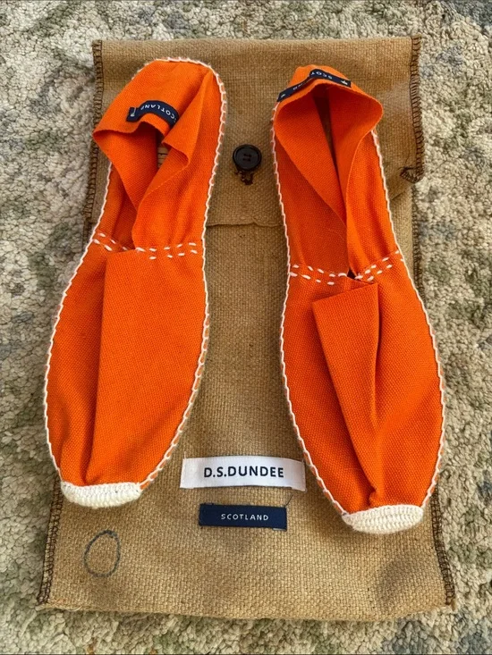 D.S. Dundee Orange Canvas Espadrilles 43