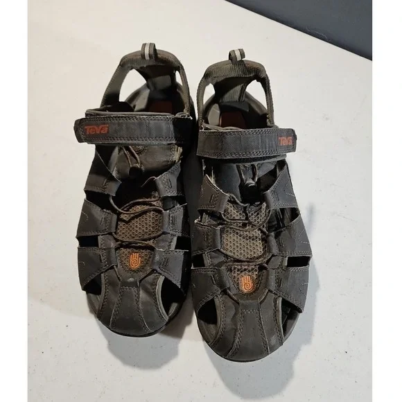 TEVA Dozer Sandals Mens 11 Brown Adjustable Hiking Fishing Closed Toe Sandal(S59