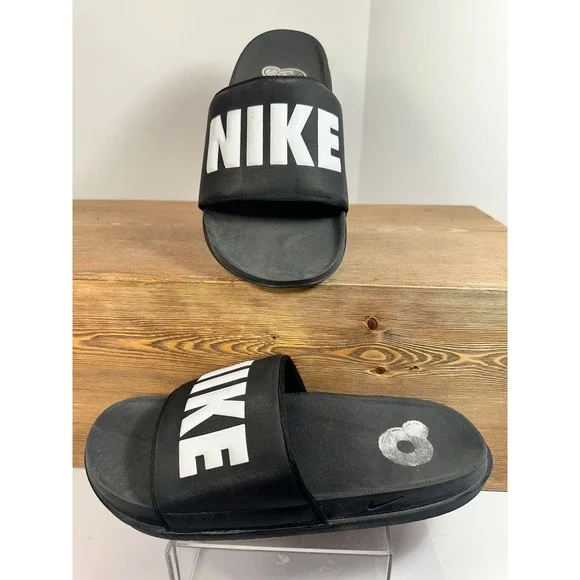 Nike Offcourt Slide Sandals Black White Logo Revive Foam Y2K Athleisure Mens 8