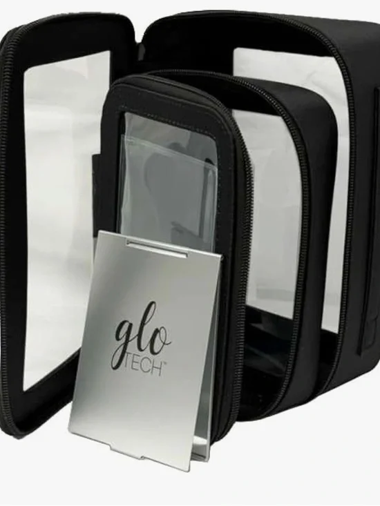 Clear Travel Makeup Bag in Black