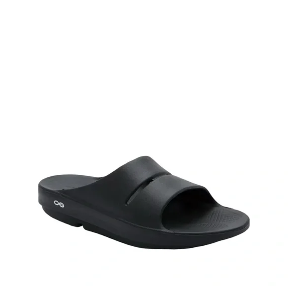 OOFOS Unisex OOahh Black Sport‎ Post Run Recovery Slide Sandals Size 12