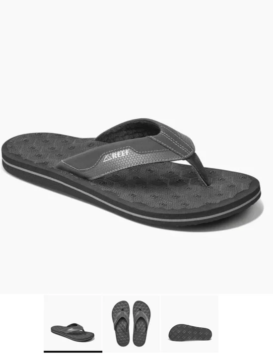 Reef Men's Size 8 The Ripper Sandals Charcoal Grey NWT Traction Comfortable