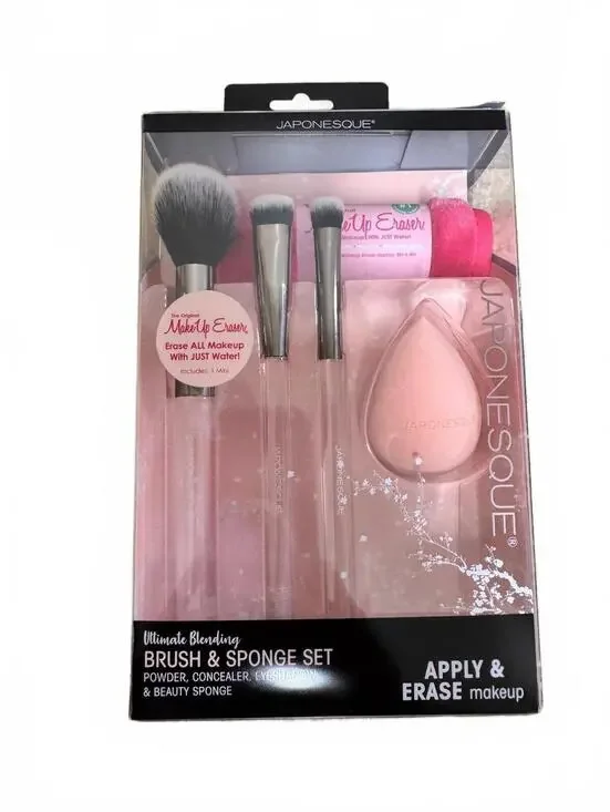 New Japonesque Ultimate Blending Brush & Sponge Set with Original MakeUp Eraser