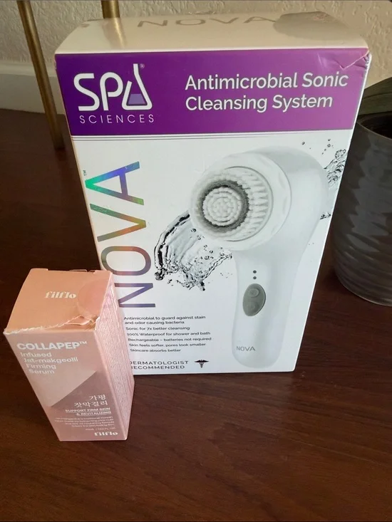 SPA Sciences NOVA Antimicrobial Sonic Cleansing System - White; collapep serum