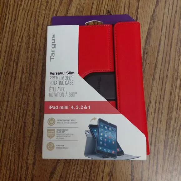 Targus VersaVu Slim Rotating Case for iPad Mini 4,3,2,1 Red See Description