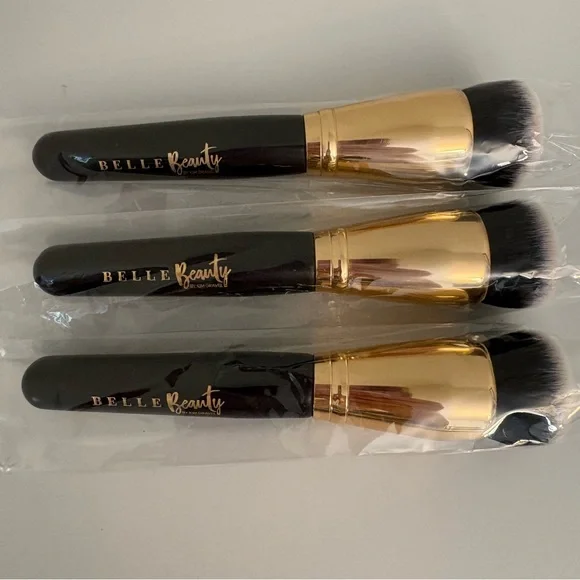 Belle Beauty Foundation Brush Set By Kim Gravel Includes Set of Three Brushes