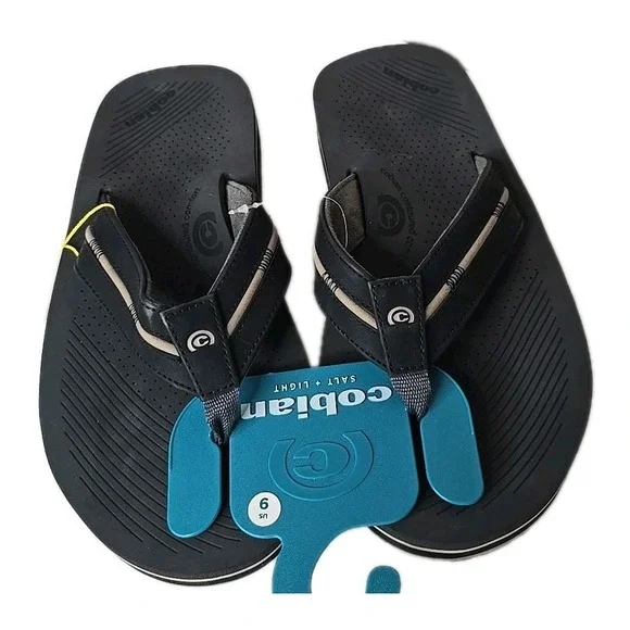 COBIAN NWT Men's Ponto Rise Collection Black Sandals (PTR24-001) NEW Size 9