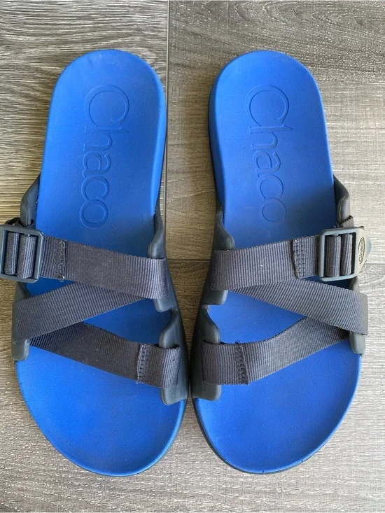 Chaco Chillos Slide Sandals Size 12 Active Blue Black Z-Strap Slides