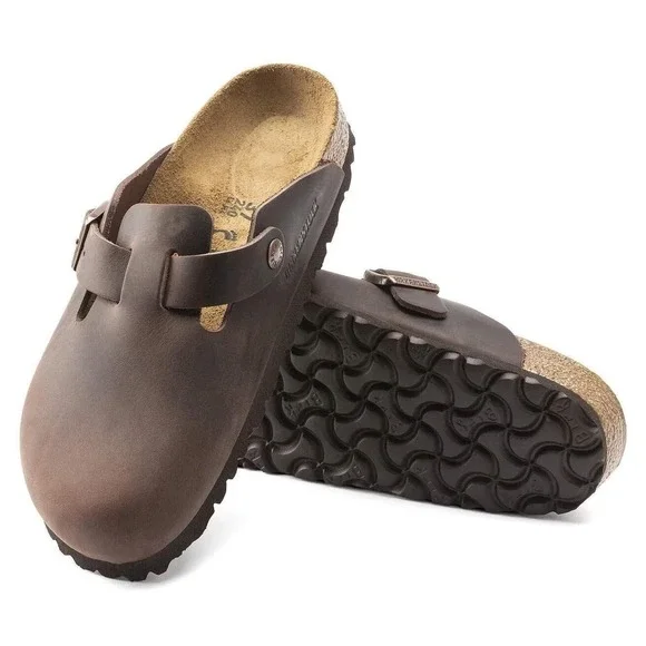 Birkenstock Boston Mens Sz EU 42 US 9 Habana Oiled Leather Regular Brown Sandal